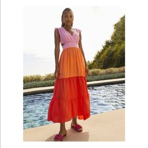 Scoop Women’s Sleeveless Color Block Maxi Dress with Side Cutouts